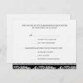 B&W scrollt elegante uAwg Hochzeitskarte RSVP Karte (Vorne/Hinten)