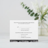 B&W scrollt elegante uAwg Hochzeitskarte RSVP Karte (Stehend Vorderseite)