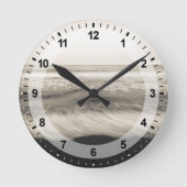 B&W seascape, Hawaii Runde Wanduhr (Vorderseite)