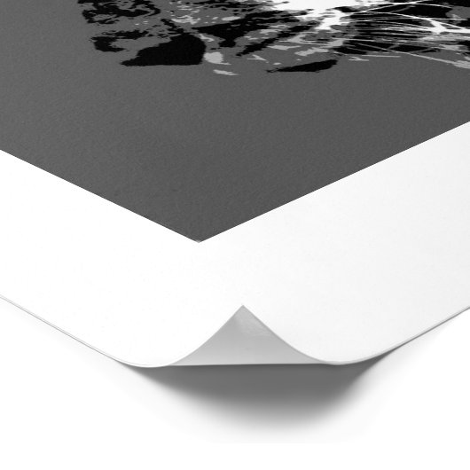 B&W Siberian Tiger Pop Art Poster Print (Ecke)