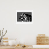 B&W Siberian Tiger Pop Art Poster Print (Küche)