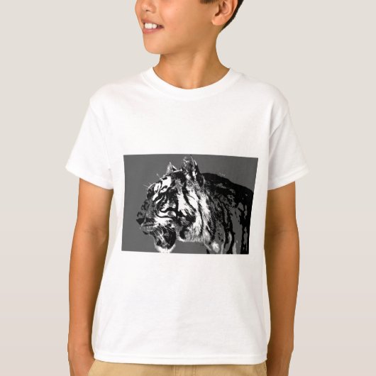 B&W Siberischer Tiger T-Shirt (Vorderseite)