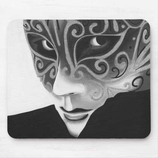 B/W silberner Flair Mousepad (Vorne)