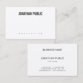 B&W Simple Modern Design Elegante Schlicht Minimal Visitenkarte (Vorne/Hinten)