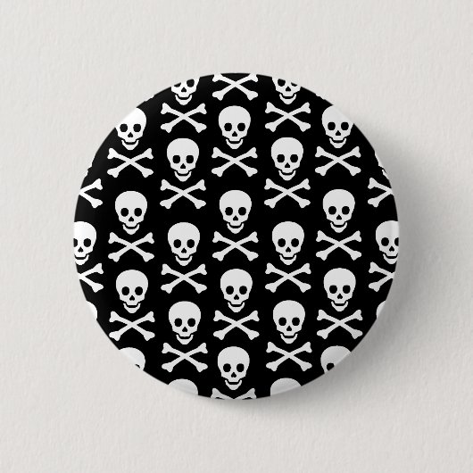 B&W Skull & Bones Button (Vorderseite)