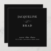 B/W Square Chinoiserie Wedding Save the Date II (Vorne/Hinten)