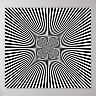B&W strahlt optische Illusion Poster