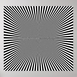 B&W strahlt optische Illusion Poster