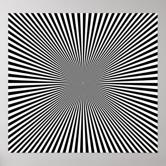 B&W strahlt optische Illusion Poster (Vorne)