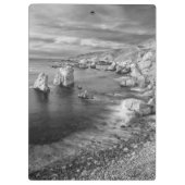 B&W Strand Küste, Kalifornien Klemmbrett (Rückseite)