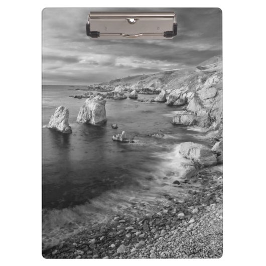 B&W Strand Küste, Kalifornien Klemmbrett (Vorderseite)