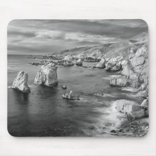 B&W Strand Küste, Kalifornien Mousepad (Vorne)