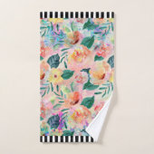 B&W Strip Coral Floral Bath Handtuch Set (Handtuch)