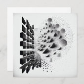 B&W Surreal Abstrakt Geometric Design Card (Vorne/Hinten)