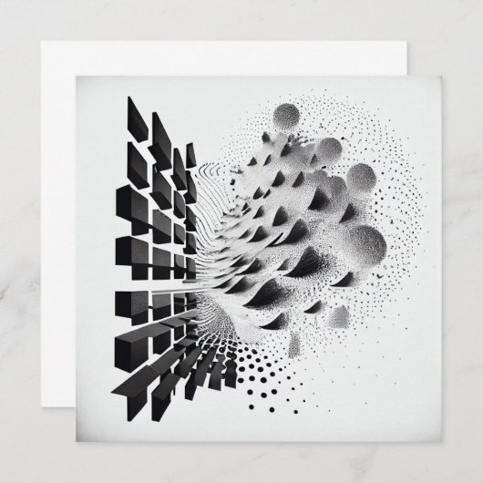 B&W Surreal Abstrakt Geometric Design Card (Vorne/Hinten)