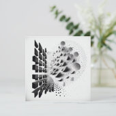 B&W Surreal Abstrakt Geometric Design Card (Stehend Vorderseite)