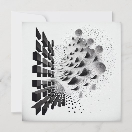 B&W Surreal Abstrakt Geometric Design Card (Vorderseite)