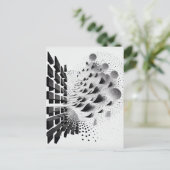 B&W Surreal Abstrakt Geometric Design Card Postkarte (Stehend Vorderseite)