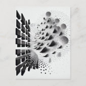 B&W Surreal Abstrakt Geometric Design Card Postkarte (Vorderseite)
