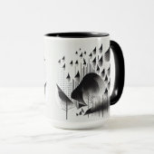 B&W Surreal Optical Illusion Abstrakt Forest Card Tasse (VorderseiteRechts)