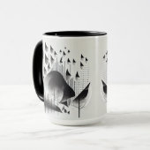 B&W Surreal Optical Illusion Abstrakt Forest Card Tasse (Vorderseite Links)
