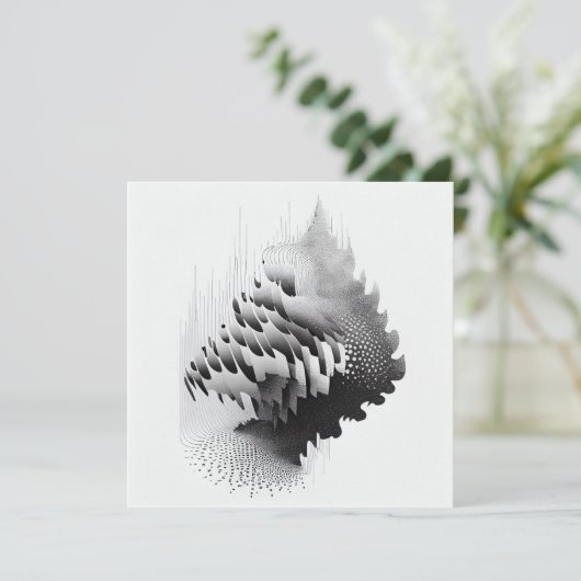 B&W Surreal Optical Illusion Abstrakt Tree Card (Stehend Vorderseite)