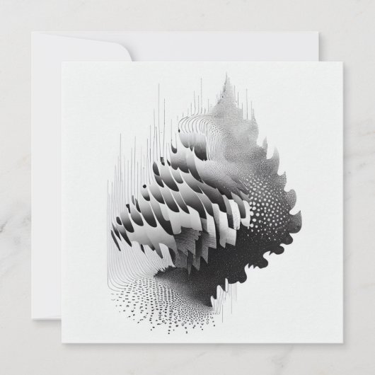 B&W Surreal Optical Illusion Abstrakt Tree Card (Vorderseite)