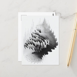 B&W Surreal Optical Illusion Abstrakt Tree Card Postkarte