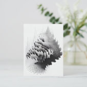 B&W Surreal Optical Illusion Abstrakt Tree Card Postkarte (Stehend Vorderseite)