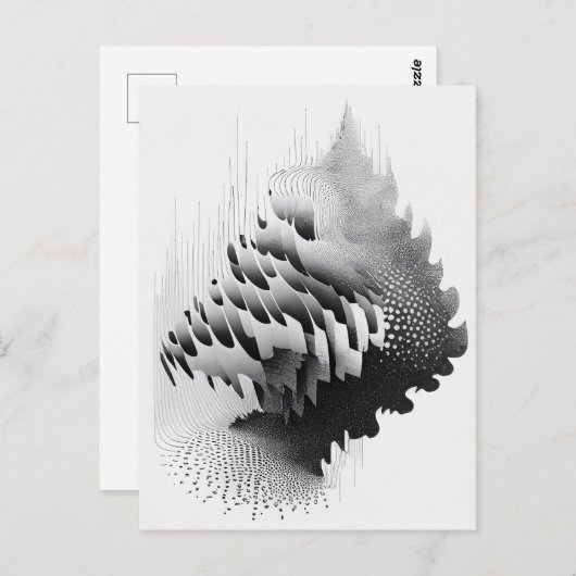 B&W Surreal Optical Illusion Abstrakt Tree Card Postkarte (Vorne/Hinten)