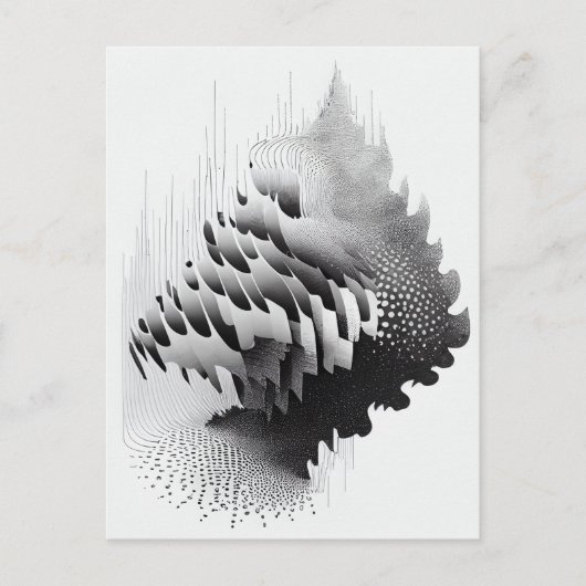 B&W Surreal Optical Illusion Abstrakt Tree Card Postkarte (Vorderseite)