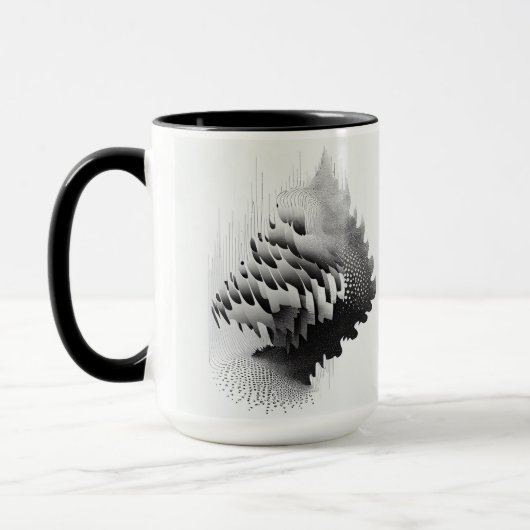 B&W Surreal Optical Illusion Abstrakt Tree Card Tasse (Links)