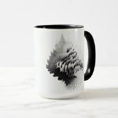 B&W Surreal Optical Illusion Abstrakt Tree Card Tasse (VorderseiteRechts)