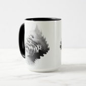 B&W Surreal Optical Illusion Abstrakt Tree Card Tasse (Vorderseite Links)