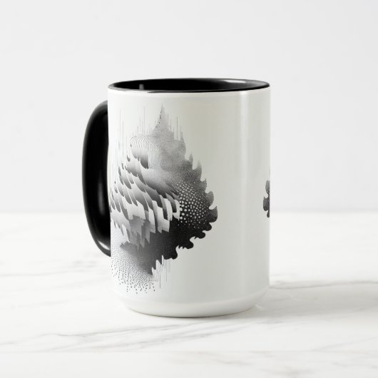B&W Surreal Optical Illusion Abstrakt Tree Card Tasse (Vorderseite Links)