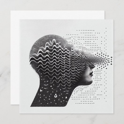 B&W Surreal Optical Illusion Frauenkarte (Vorne/Hinten)