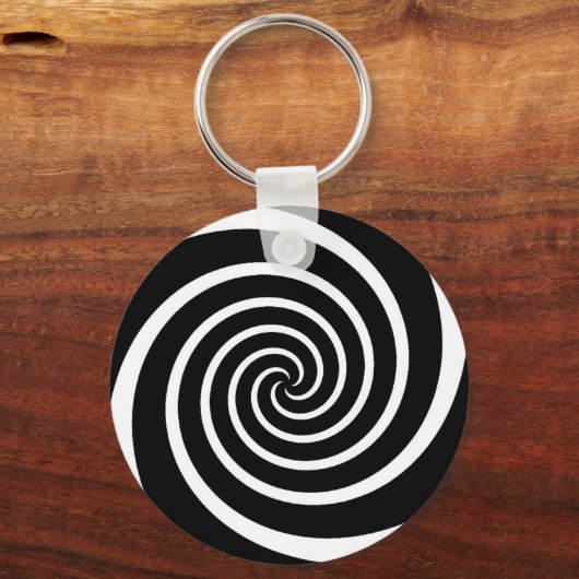 B/W Swirl - Schlüsselanhänger (Vorderseite)
