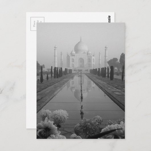 B&W Taj Mahal Postkarte (Vorne/Hinten)