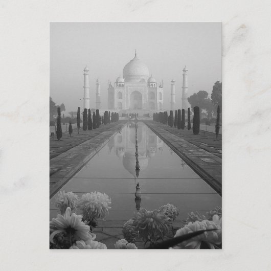 B&W Taj Mahal Postkarte (Vorderseite)