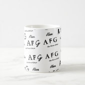 B&W-Tasse mit Individuelle Name der Schreiben Kaffeetasse (Mittel)