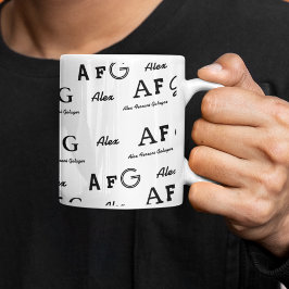 B&W-Tasse mit Individuelle Name der Schreiben Kaffeetasse