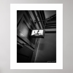 B&W Theater Damen-WC-Schild Poster Druck