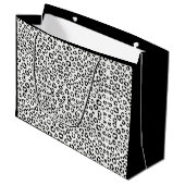B&W Tierdruck Große Geschenktüte (Vorderseite Schrägansicht)