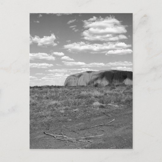 B&W Uluru 2 Postkarte (Vorderseite)