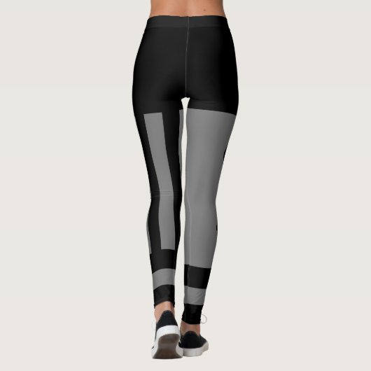 B&W und Grey, Ocean and Stars Harlequin Design Leggings (Rückseite)