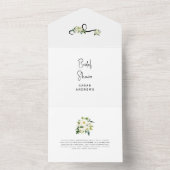 B/W und Weißes Brautparty mit Blumen Elegant All In One Einladung (Innen Boden)