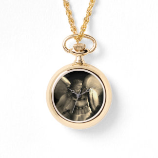 B&W Vintag Saint Michael Angel Armbanduhr