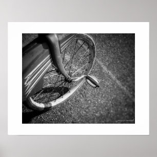B&W Vintage-Dreiradposter-Druck Poster