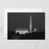 B&W Washington DC 3 Postkarte (Vorne/Hinten)