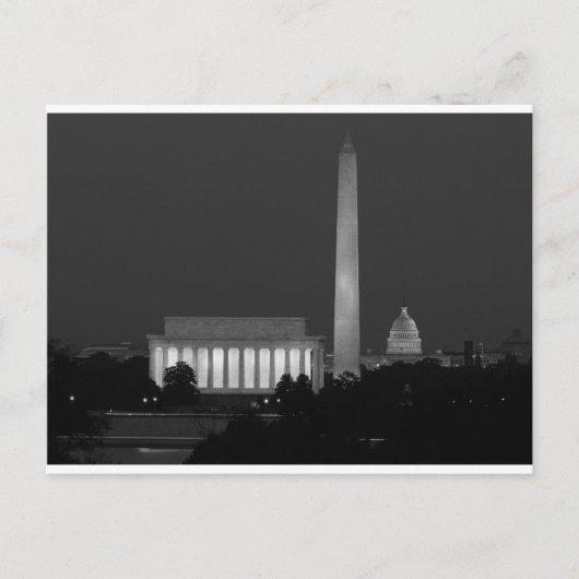 B&W Washington DC 3 Postkarte (Vorderseite)